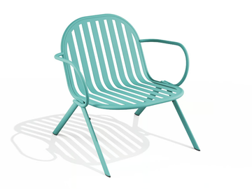 MELIK - Stackable powder coated steel easy chair with armrests by BABEL D - view 2